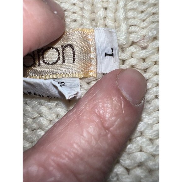 Vintage 80s TAMARON Womens Wool Blend Knit Crew Neck Pullover Sweater Sz L - Picture 12 of 13